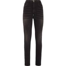 Philipp Plein Women Jeans Philipp Plein high-rise skinny faded jeans women Elastane/Cotton Black