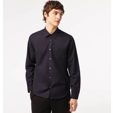 Lacoste Bomuld Kjoler Lacoste Bomuldspoplin Slim Fit Skjorte - Blå