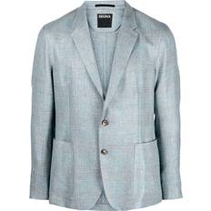 Cashmere - Men Blazers Zegna single-breasted blazer men Cashmere/Linen/Flax/Silk/Cupro Blue
