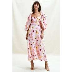 Emilia Linen Maxi Dress Pink