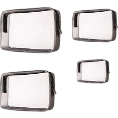 Waterproof Cosmetic Bags Tigoth Cosmetic Makeup Bag 4-pack - Clear Black