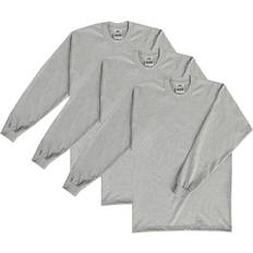 Pro Club Mens Heavyweight Long Sleeve Crew Neck T-shirt 3-pack - Heather Gray