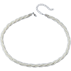 Dam - Plast Halsband Shein 1 Multi-layer Imitation Pearl Wrapped Spiral Twist Clavicle Chain Suitable For Daily Wear By Women