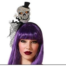 Billiga Maskerad Kronor & Tiaras BigBuy Carnival Huvudband Skull Halloween Silver