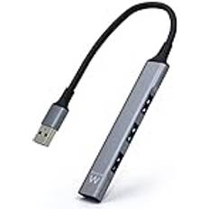 Concentradores USB Ewent EW1144 USB 3.2 Gen 1 Type-A 5000 Mbit/s Gris
