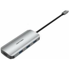 Concentradores USB Vention TOJHB 7 En 1 USB-C A HDMI 4K 3xUSB3.0 SD/TF/PD100W 0.15m