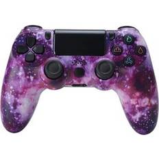 Højttaler stik MTP Products Trådløs gaming-controller Gamepad til PS4 Game Joystick med højttaler og stereoheadset-stik Purple Starry Sky