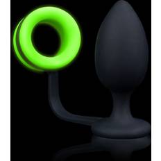 Ouch! Shots Butt Plug and Cock Ring Butt Plug and Cock Ring-OU725 Neon Green/Black One Size