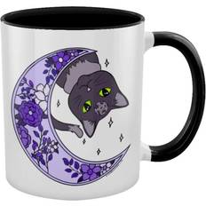 Keramik Espressotassen Grindstore Lunar Floral Feline Inner Espresso Cup