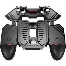 MTP Products AK77 Mobile Game Controller PUBG Game Controller Gamepad med 6-fingers spiludløser og køleblæser sort/1200mAh genopladeligt batteri