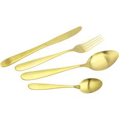 Brushed Cutlery Sets Glim & Glam Brushed Gold Light Spoon Fork 16 Cutlery Set