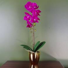 Gold Decorative Items Leaf 46Cm Orchid Dark Artificial Plant