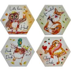 Studio Ceramic Set of 4 Party Animals Coaster