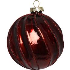 Red Christmas Tree Ornaments Shiny Burgundy Swirl Bauble Christmas Tree Ornament