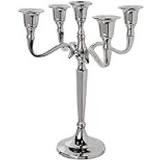 Bougeoirs Atmosphera Chandelier 5 Branches Métal 27 cm Argent 103425 Bougeoir