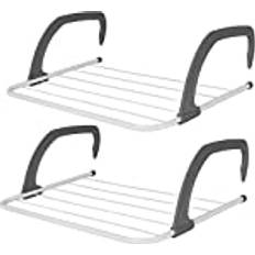 ASAB ASAB Clothes Drying Rack Over Radiator Airer 3 Meters Hanging Space Indoor/Outdoor Dryer Foldable and Adjustable Hooks Rustproof Coating 2 Pack