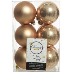 Geel Interieur Details Decoris Kerstballen Toffee Bruin 6 cm Set of 12