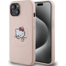 Hello Kitty iPhone 15 Skal Debossed Logo MagSafe Rosa