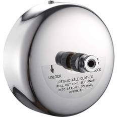 Joom JOOM Retractable Clothesline Stainless Steel Heavy Duty 9FeetMAX for Hanging Drying in Bathroom Laundry Hotels, Chrome Finish,Round Style Round B, Chrome Finish
