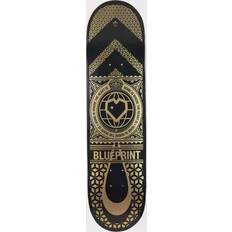 Blue Print Home Heart Skateboard Deck Black/Gold Black/Gold 8.125"