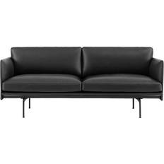 Muuto Divani Muuto Outline 2 Posti Refine Leather Black Divano