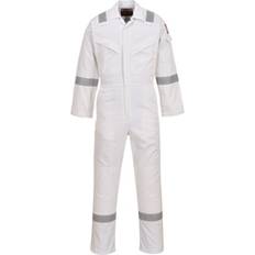 White Overalls Portwest Flame Resistant Anti-Static Coverall 350g White