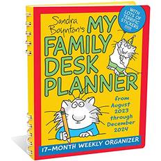 Beige Calendars Andrews McMeel Publishing Sandra Boynton's My Family Desk Planner 17-Month 2023-2024 Weekly/Monthly