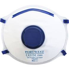 White Face Masks Portwest FFP2 Valved Dolomite Respirator P203 Colour: White, One