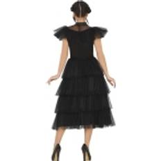 Maskerad Fiestas Guirca Gotisk familjeflicka nattdrottning halloween kostym vuxna kvinnor – elegant svart klänning kostym – vuxna maskeradkostymer kvinnor 10–12
