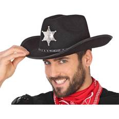 Zwart Hoeden BigBuy Carnival Carnaval verkleed Cowboy hoed Kentucky zwart volwassenen Western Sheriff thema