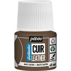 Pebeo Farver Pebeo Cuir Leather 45 ml læderfarve, farver også PU-læder – Brun, mat satinfinish