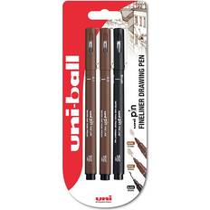 uni-ball Uni Pin Sepia And Black Fineliner Drawing Pens 3 Pack