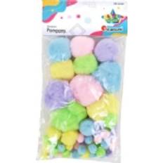 Acrylic pompons mix pastel colors 60pcs