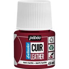 Cuir Leather 45 ml läderfärg, färgar även PU läder – Mörkröd, matt satin-finish
