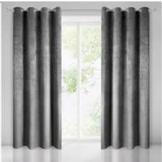 Gardiner & Tillbehör Eurofirany Pierre Sammetsgardin Med Öljetter 140 x 250 cm Grå