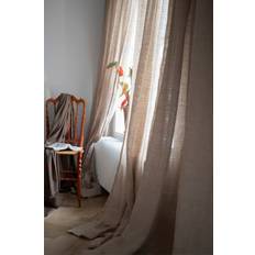 Mimou Ellie Curtain Double Width 290x250 cm Polyester Natural Pink