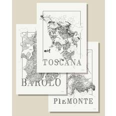 Wall Decorations Italy3pack Wine maps 3-pack Poster