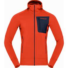 Norrøna Pullover Norrøna Herren Falketind Power Grid Hoodie Jacke rot