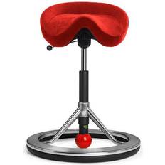 Röda Sadelstolar Backapp 2.0 Smart Alcantara Red Ball/Red/Polished Aluminium Saddle Chair 81cm