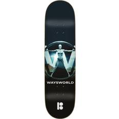 Way Waysworld Skateboard Deck Sort Sort/Blå 8.25"