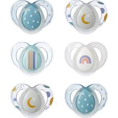 Tommee Tippee Soins Bébé Tommee Tippee sucette de nuit, 6-18 mois, lot de 6 sucettes phosphorescentes avec capsule de stérilisation réutilisable