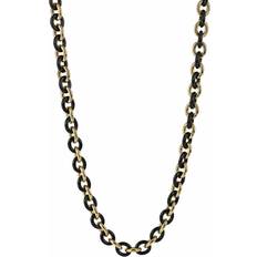 Guldbelagt - Sort Halskæder Astrid & Agnes Ruby Small Long Necklace - Black/Gold