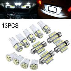Shein 13 Pcs LED Lights White T10 Car Interior Light Bulb Reading Light 31mm Map Dome