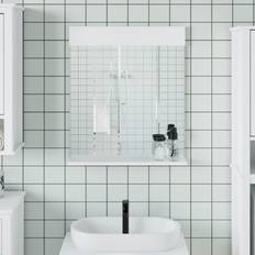 vidaXL Badrumsspegel Med Hylla Berg Vit 60x12x70 cm