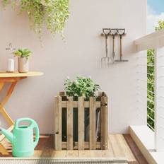 Pots & Planters vidaXL Garden Raised Bed with Fence Pine 30x50x50cm 50x50x50cm