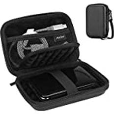 Procase Hårddiskväska för Canvio Basics Western Digital WD Elements My Passport Seagate Portable Backup Plus Slim 1TB 2TB 3TB 4TB USB 3.0, reseanvändning HDD, SSD fodral fodral – svart