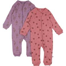 24-36M Jumpsuits Barnkläder Pippi Nattdräkt med Dragkedja 2-pack Dusty Rose-104