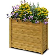 VegTrug Wooden Planter Rectangle Tall Natural