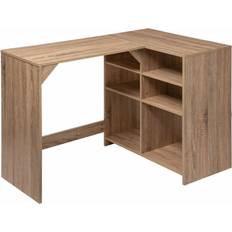 Étagères Natural Bureau D'Angle Avec Rangement 4+2 Cases L 110 x P 69 x H 75 cm Étagère à livres