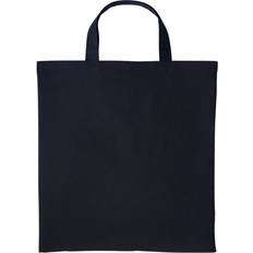 Black - Men Fabric Tote Bags Nutshell Cotton Short Handle Shopper Black One Size